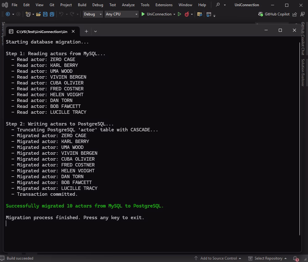 Perform the database migration with dotConnect Universal