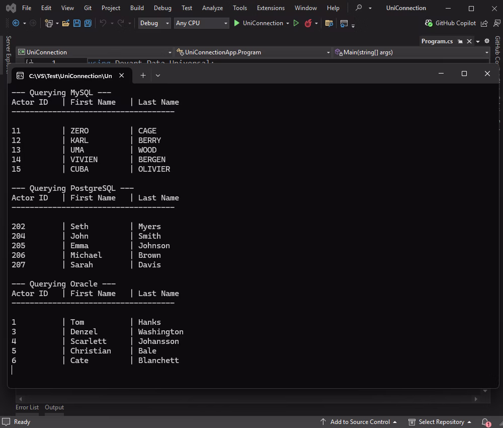 Retrieve data from various databases using dotConnect Universal