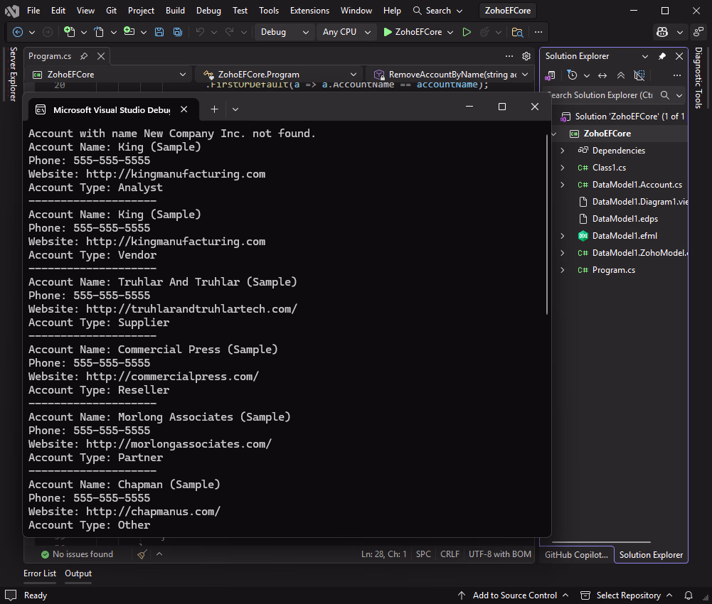 Connect using EF Core
