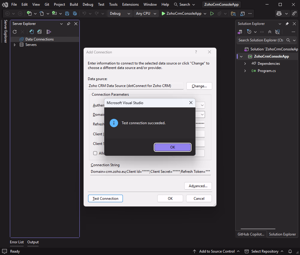 Fill in the connection properties