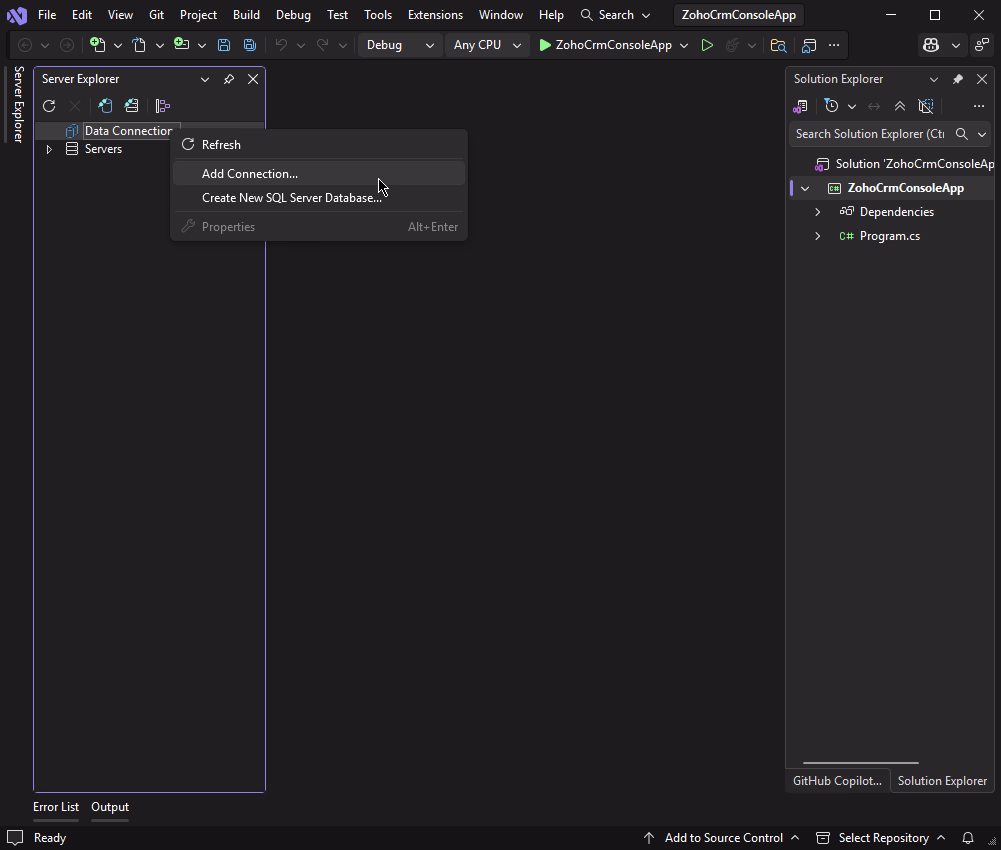 Add a new connection