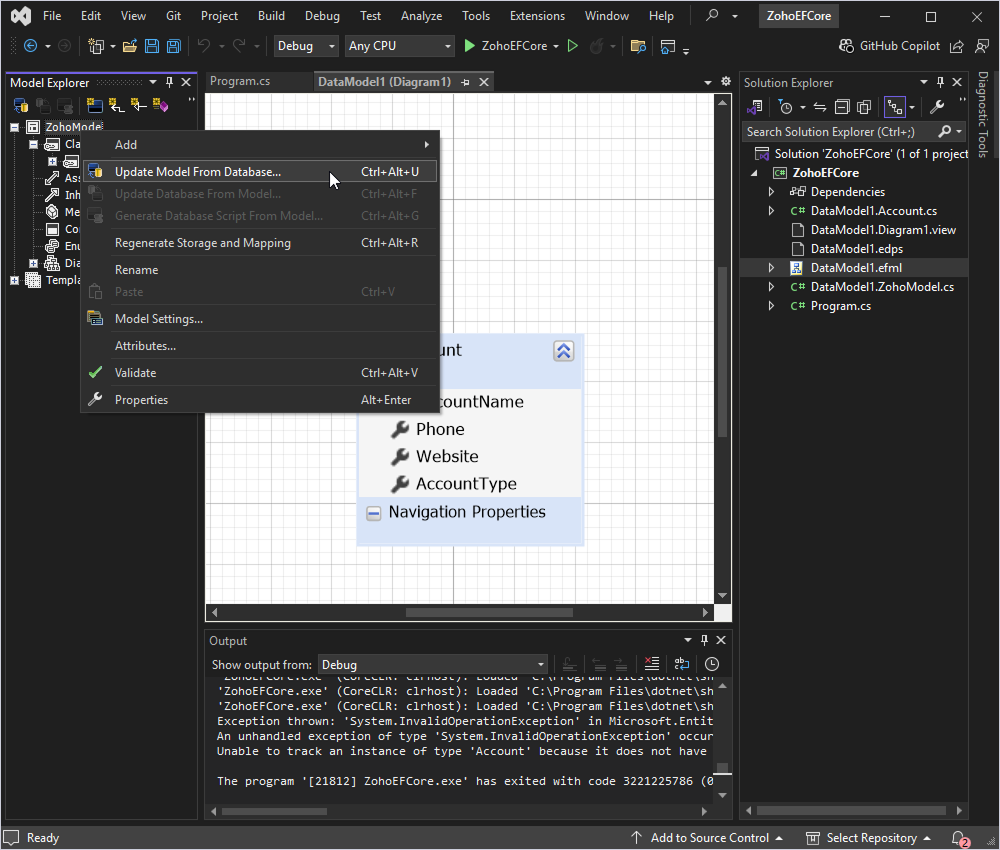 Update the data model