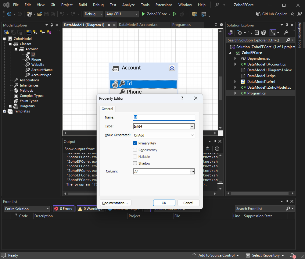 Verify the properties of the Id field