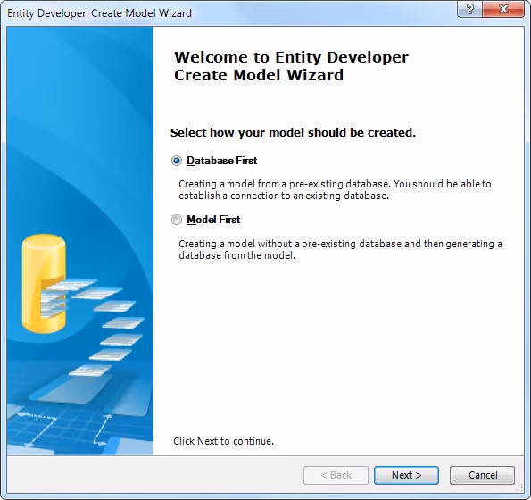 Welcome page, Create Model Wizard