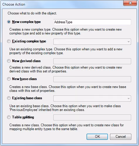 Choose Action dialog box.
