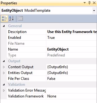 Code Generation Template Properties