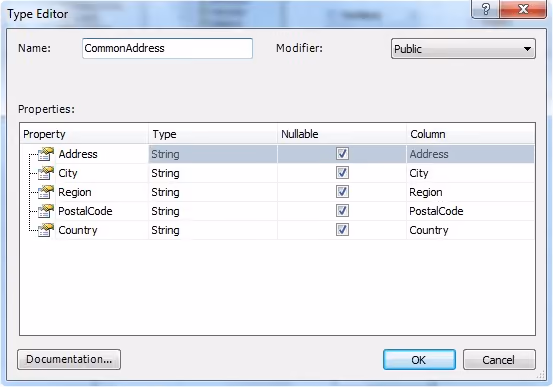 Complex type editor.