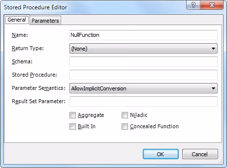 Stored procedure editor.