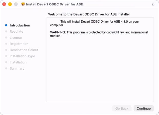 Install ODBC Driver for ASE on macOS