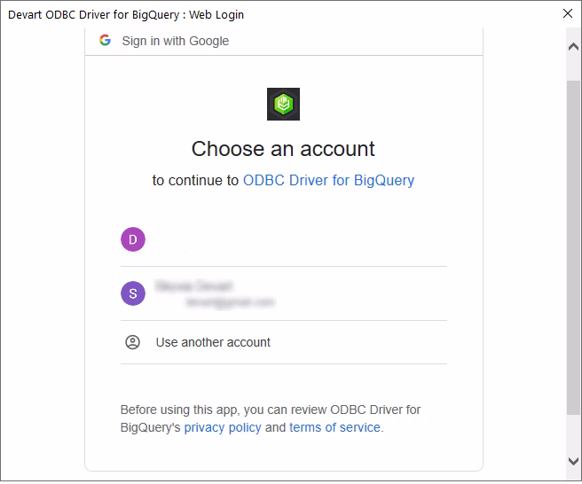 Sign-in to a Google account