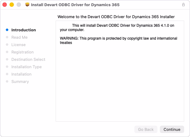 Installation of the ODBC Driver for Dynamics 365 on macOS