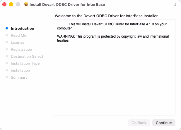 Installation of the ODBC Driver for InterBase on macOS