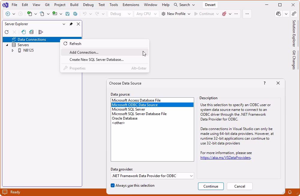 Integration of ODBC Driver for MongoDB with application development tools