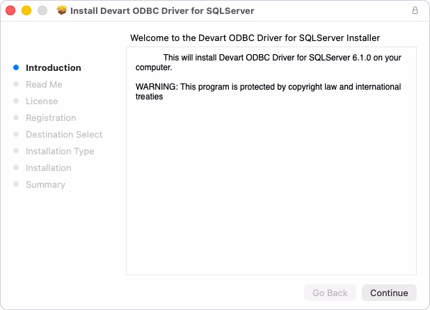Installation of the ODBC Driver for SQL Server on macOS