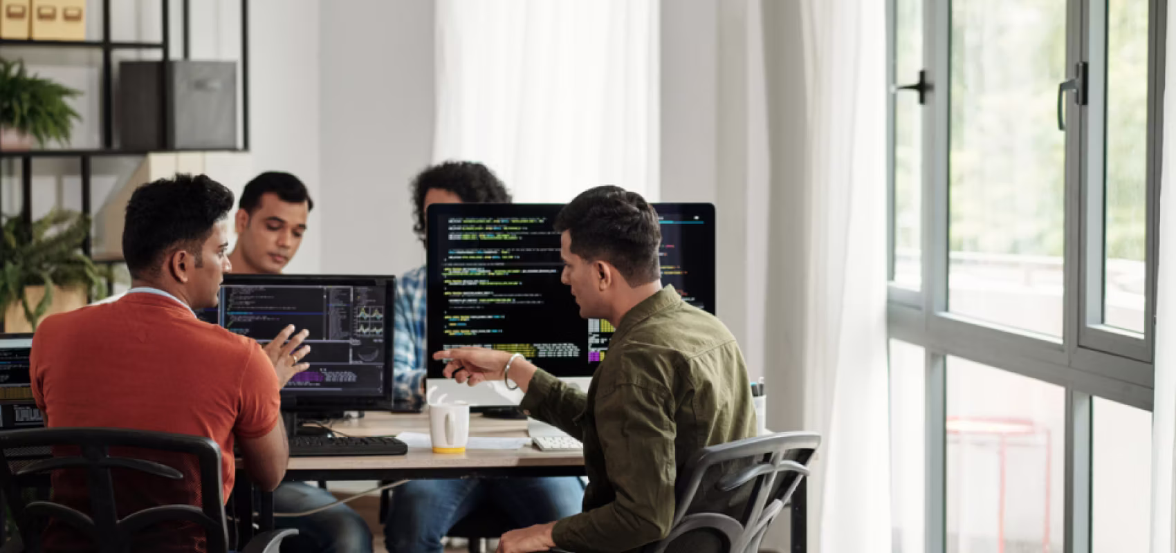 Developer writing code