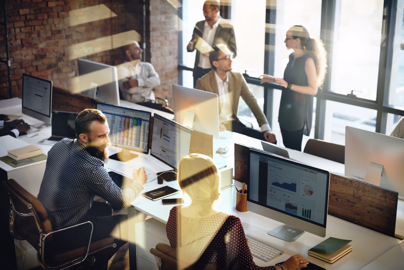 People working in an office