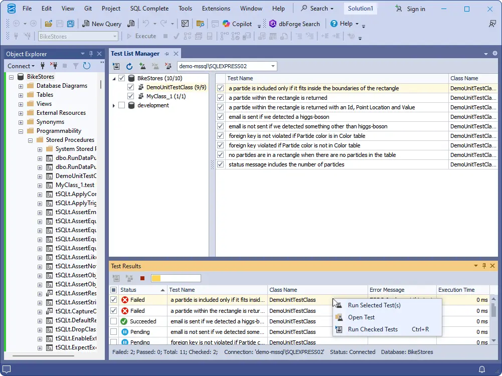 Single-tab Test List Manager