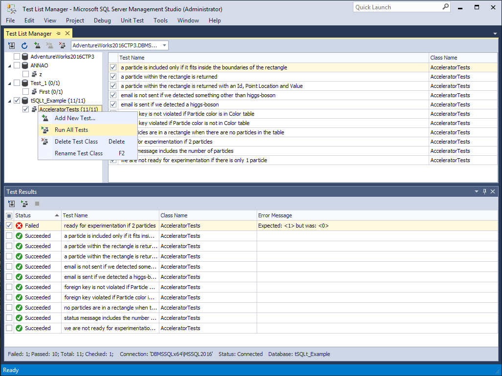 dbForge Unit Test for SQL Server screenshot