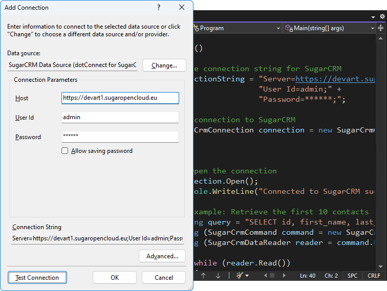 dotConnect for SugarCRM